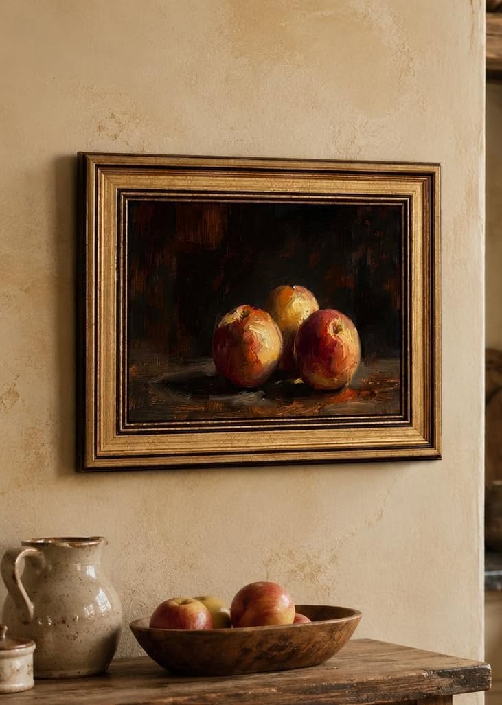 Orchard still life wall print in warm tones