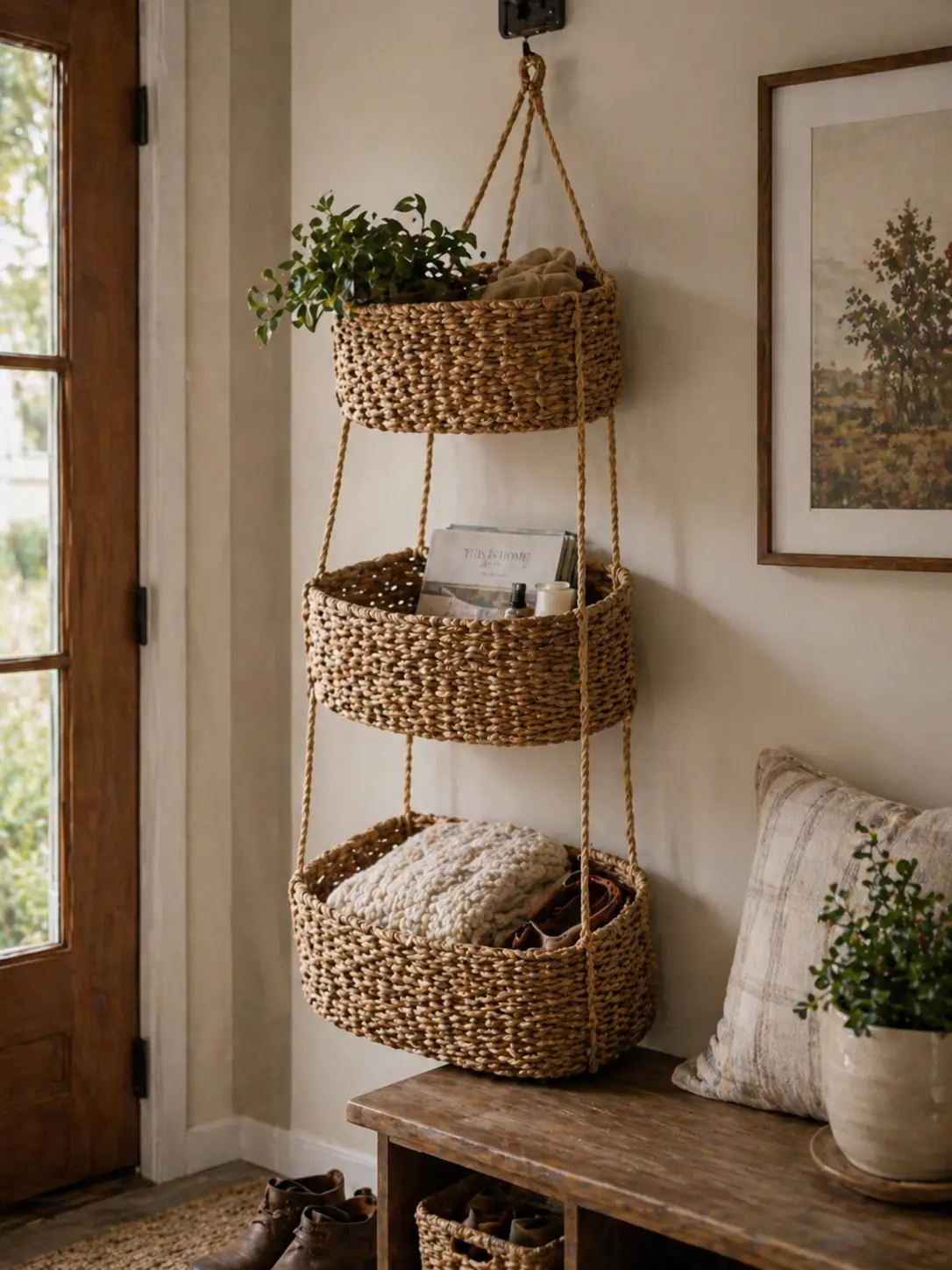 Wall storage baskets